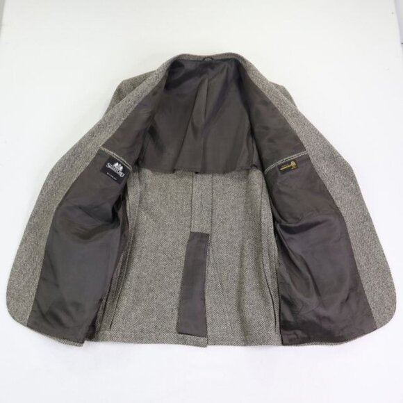 Stafford Sport Jacket Mens 42 L Herringbone Tweed Sport Jacket Wool - Picture 6 of 10